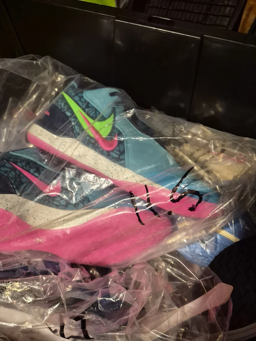 Nike Men's Bright Teal, Pink & Neon Green High-Top Sneakers